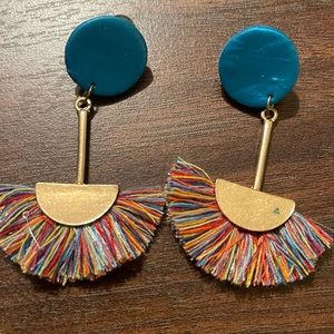 Colorful fringe earrings